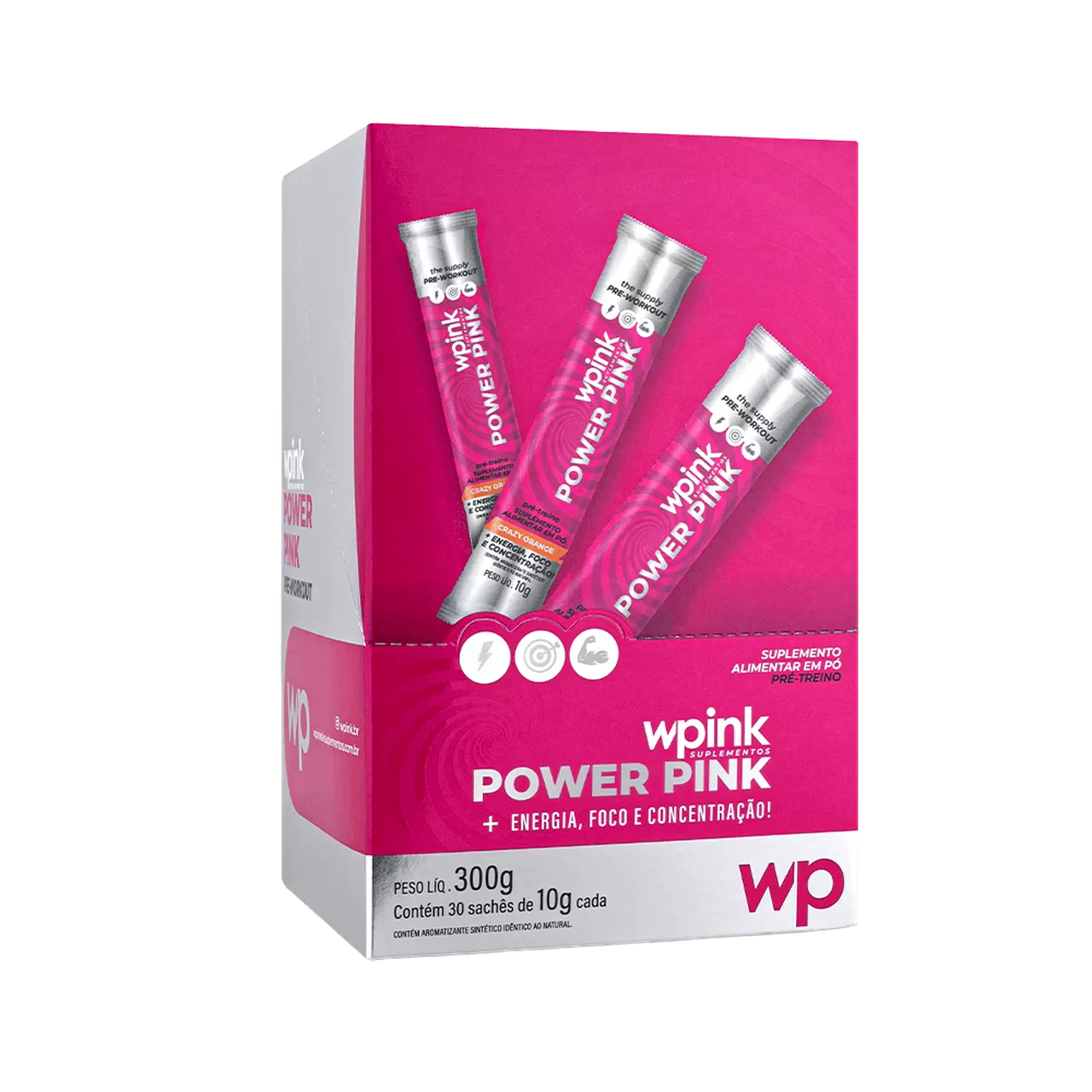 power pink de laranja - pré-treino – 300g - wp