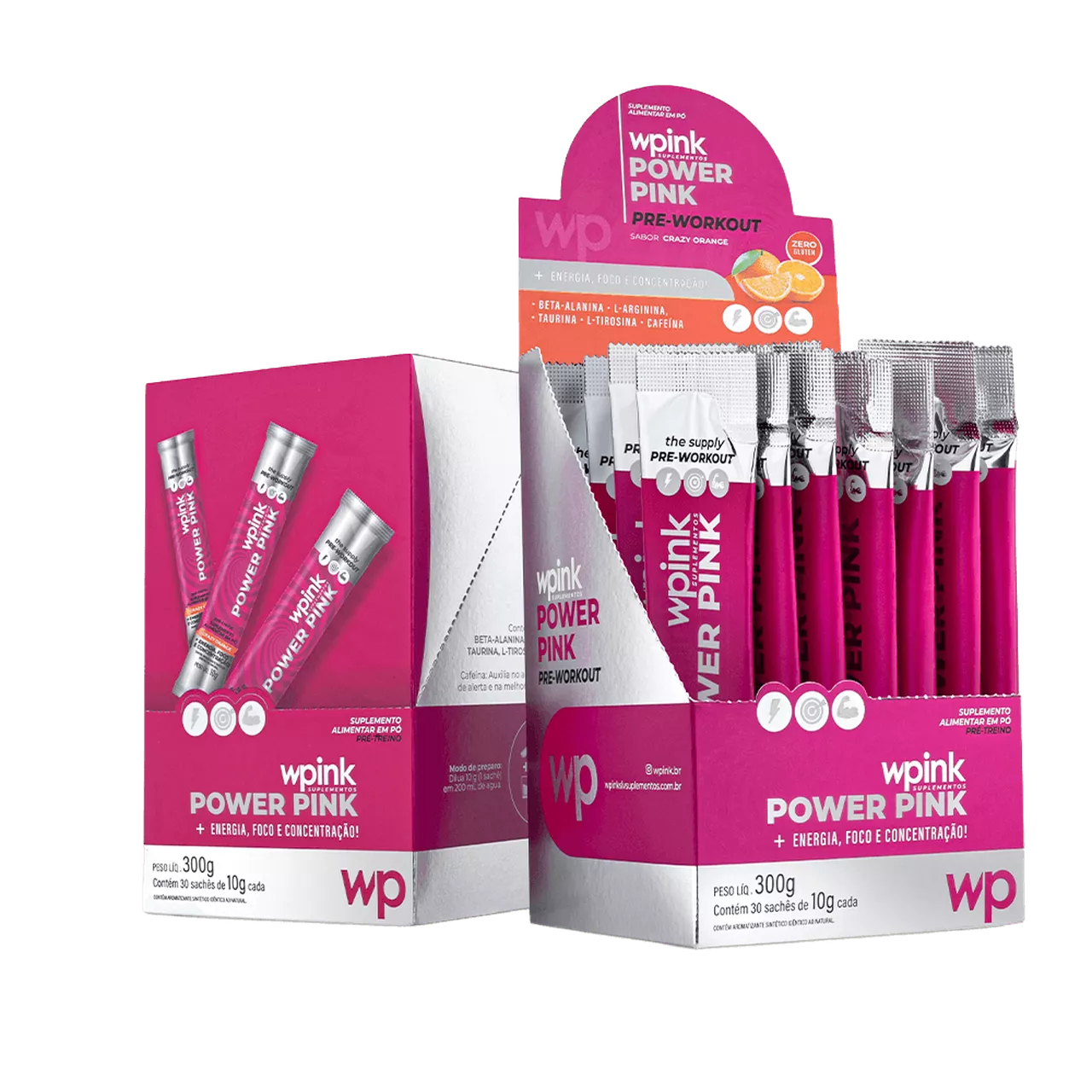 power pink de laranja - pré-treino – 300g - wp