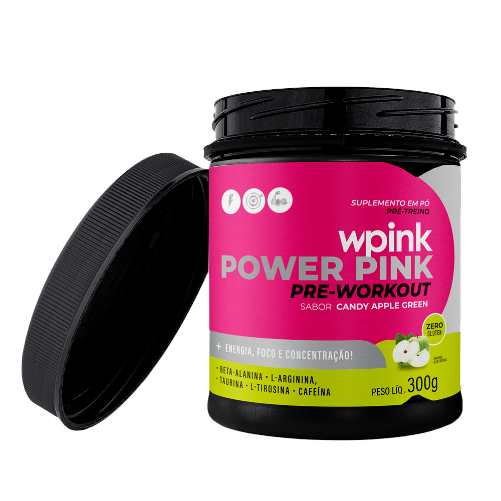 super power pink de maçã verde - pré-treino – 300g - wp