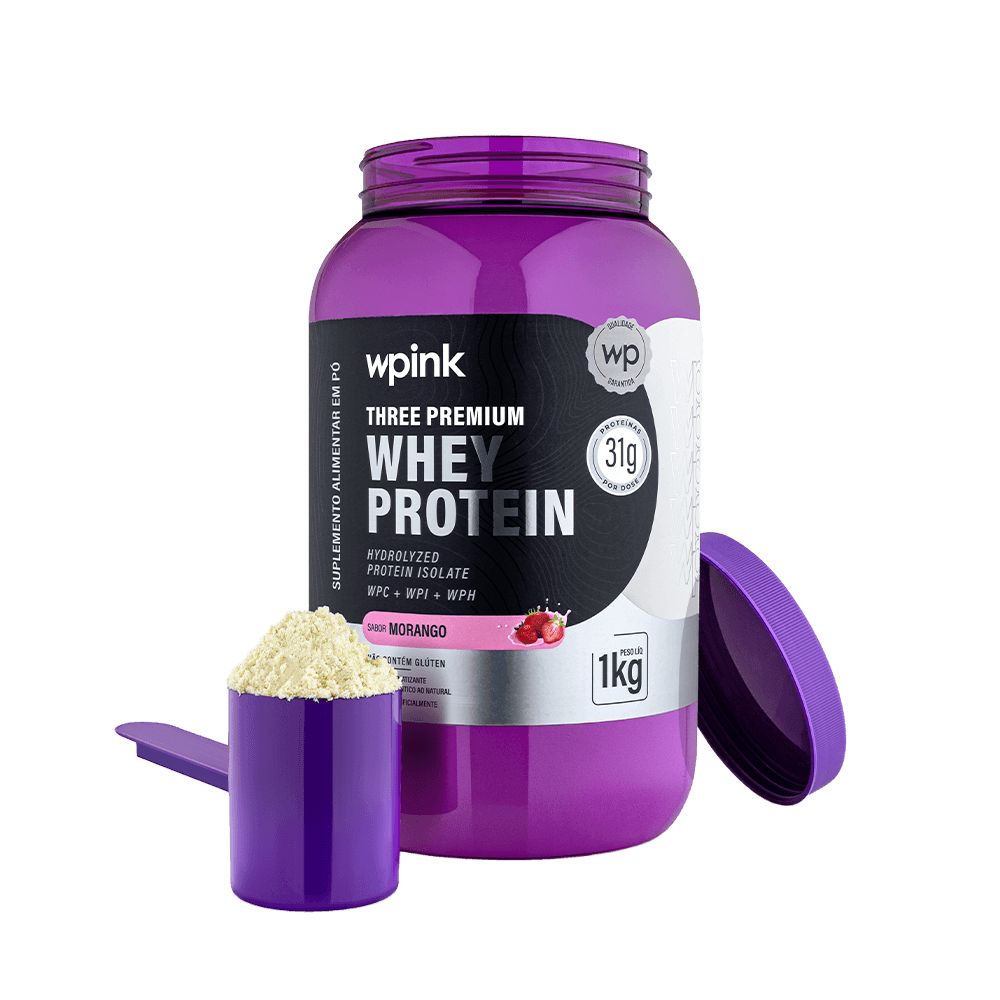 three premium whey protein morango 3W - (1kg) - wp